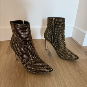 Michael Kors Black and Gold Ankle Booties